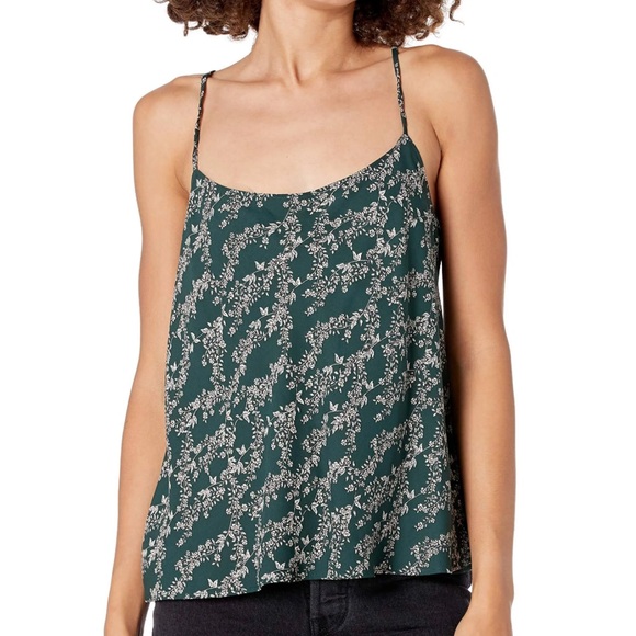 BCBGMaxAzria Tops - BCBGMaxAzria Spruce Green Strappy
Floral Camisole Top